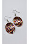 Oval Patterned Copper Earrings - Handmade - 2