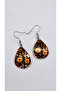 Drop Patterned Copper Handmade Earrings - 2