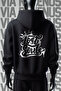 Lost Souls Front and Back Printed 3 Thread Wide Fit Black Hooded Sweatshirt