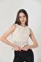 Women's Round Neck Openwork Lace Knit Sweater - 4