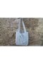 Blue Small Gingham Eco-Friendly Cloth Bag, Linen Arm and Shoulder Bag with Pocket, Unisex Shopping Bag - 6