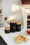 3 Size Tea Coffee Sugar Jar Glass Jar Set Wooden Look (Plastic) Lid - 7