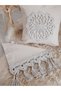 Macrame Knitted Linen Decorative Throw Pillow Cover Single - Pillow 43x43 Cm (Color Cream) - 5