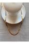 STAINLESS STELL STEEL UNTARNED GOLD COLORED ITALIAN CRUSHED CHAIN NECKLACE 44+5 CM - 3