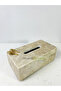 Natural Travertine Marble Napkin Holder - Tissue Box - Napkin Box with Gold Angel Wings - 2