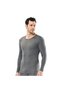 1603 Men's Thermal Men's Long Sleeve Men's Crew Neck - Gray Melange