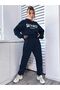 Unisex Happiness Tracksuit Set Sweatshirt Jogger - Gray Printed Oversize Bottom Top Set - 4