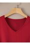 Women's Red V-Neck Regular T-Shirt - 3