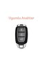 Luxury Hyundai I30 Ix25 Ix35 Kona Elantra Accent Santa Fe 3 Button Nano Key Case Cover Black Gold - 5