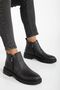 Men's Black Comfortable Fur Lined Cold and Waterproof Guaranteed Rubber Non-Slip Sole Daily Boots - 8