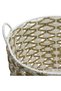 Decorative Durable Oval Multi-Purpose Wicker Basket Beige-White Color Large Size (L) - 3