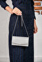 Women's Silver Silvery Mini Box Shoulder Evening Dress Bag - 5