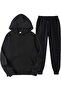 2 Yarn Kangaroo Pocket, Hooded Girl's Sub-Top Tracksuit Set