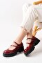 868-756 Burgundy Patent Leather Daily High-Sole Loafer Shoes - 2