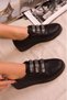 Comfortable Black Stoned Orthopedic Ballerinas - Daily Sports Shoes - 6