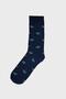 Unisex Navy Blue Planet Car Astronaut Patterned Colorful Socks 3-Piece - 2