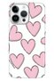 Case for iPhone 16 Pro Max Case Phone Case 16 Pro Max Printed Pink Striped Hearts