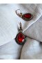 Zircon Embellished Water Drop Earrings - 4