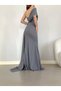 Gray Color One-Shoulder Side Train Detailed Fish Cut Evening Dress and Graduation Gown 582108 684 - 4