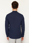 Koyu Lacivert Slim Fit Basic Hakim Yaka Apoletli %100 Pamuklu Gömlek TMNSS20GO0188 - 4