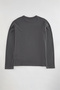 Anthracite Regular/Normal Cut Long Sleeve Basic Textured 100% Cotton T-Shirt Tmnaw25Ts00003 - 4