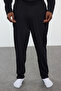 Black Men's Regular Fit Embroidered Knitted Large Size Pajama Set Tmnaw25Ai00000 - 4