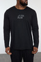 Black Men's Regular Fit Embroidered Knitted Large Size Pajama Set Tmnaw25Ai00000 - 3