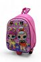 Kindergarten Wheeled Backpack 3D Embossed Nursery Girl's Bag Happy Lol - 2
