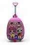 Kindergarten Wheeled Backpack 3D Embossed Nursery Girl's Bag Happy Lol - 3