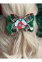 Luxury custom design large christmas home with fancy velvet bow plaid buckle automatic clip female child - 3