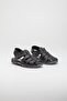 Black Anatomical Faux Leather Girls Boys Sandals