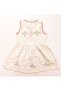 Girl's Cream Handmade Broken Sile Cloth Dress - 3