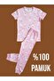 Short Sleeve Patterned Children's Pajama Set # Printed Children's Pajama Set # Rabbit-Skin-Pajamas # Laundry Room