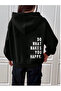 Unisex 2Ip Raised Black Do You Knitted Fabric Sweatshirt - 4
