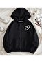 Children's Heart Printed Oversize Zippered Cardigan Hoodie