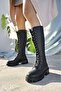 Zippered and Laced Black Casual Women's Boots - 2