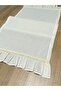 100% Cotton Raw Linen Runner with Ruffles and Lace Edges 40X110 cm - 3