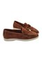 Genuine Leather Tan Suede Women's Loafer Shoes – Comfortable Daily Moccasin Flats with Bowknot - 5