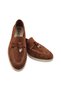 Genuine Leather Tan Suede Women's Loafer Shoes – Comfortable Daily Moccasin Flats with Bowknot - 7
