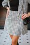 Women's Tweed Fabric Jacket and Skirt Set Black - 3