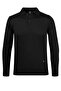 Men's Polo Neck Knitwear Black Sweater Patterned Steel Knit Classic Fit - 5004F
