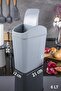 6 Lt Trash Can, Kitchen, Bathroom, Toilet, Desktop, Office Trash Can Gray - 2