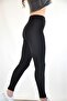 Women's Black Polymer Coated High Waist Thermal Underwear Thermal Corset Leggings - 4