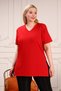 Large Size Organic Cotton Side Slit Lycra Comfort Model Short Sleeve Sports And Casual T-shirt - 6