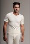 Men's Cream Wool Short Sleeve Underwear - 2