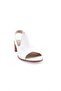 White Genuine Leather Women's Heeled Sandals - Rubber Detailed - 2