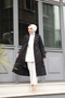 Seasonal a Line Quality Double Breasted Collar Lined Women's Hijab Trench Coat Black - 4