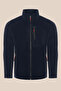 Suvv Men's Navy Blue Fleece Full Zip 3 Pockets Thick Outdoor Fleece Jacket Tactical Fleece - 3