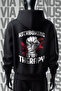 Kick Boxing Therapy Front and Back Printed 3 Thread Wide Fit Black Hooded Sweatshirt
