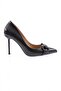 Women's Pointed Toe Accessory Thin Heeled Shoes Black Opening 21611012859